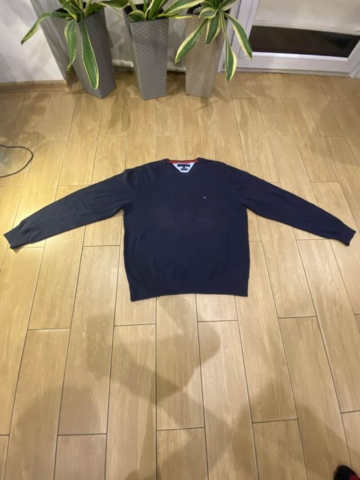 Granatowy Sweter Tommy Hilfiger | Premium Cotton XXL