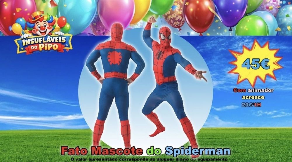Alugo Insuflável, trampolim e mascotes low cost para animar a festa