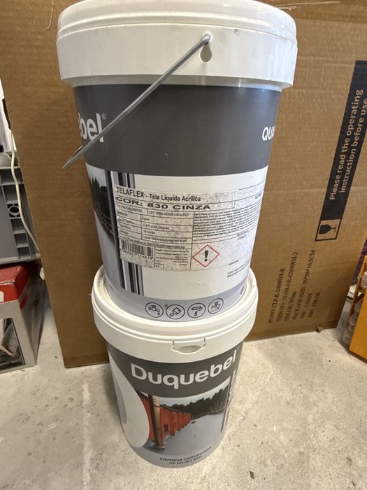 2 latas de tinta Duquebel telaflex cor 830 cinza