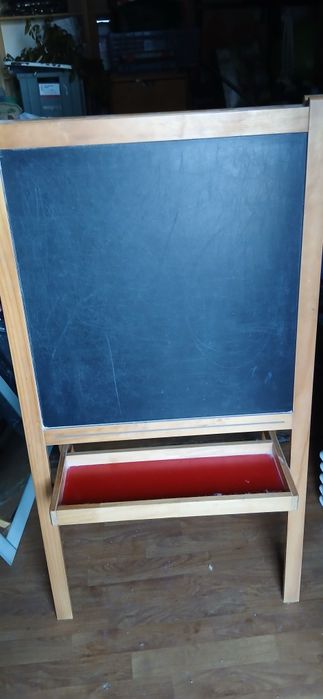 Quadro de pé para crianças, quadro branco e de giz