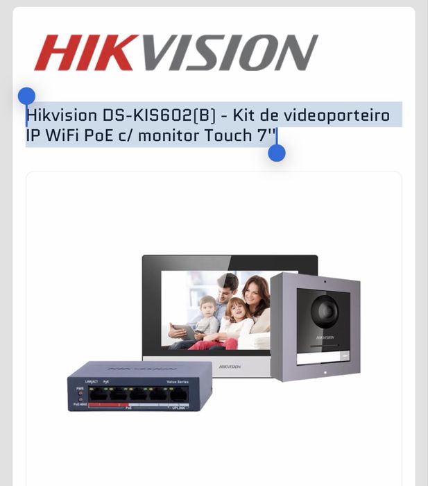 Video porteiro Hikvision IP