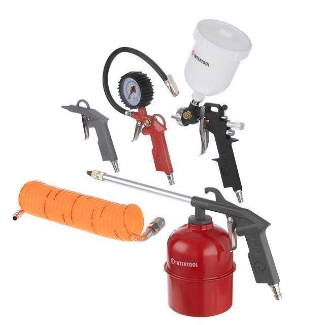Набір пневматичний INTERTOOL PT-1501, підкачка+продувка+краскопульт