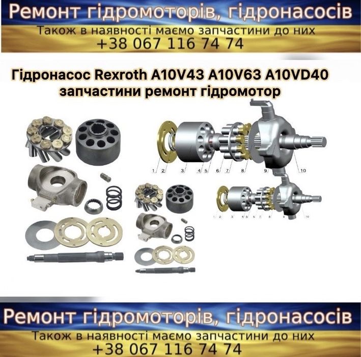 Запчастина гідронасос гідромотор Rexroth Linde Danfoss ремонт ГСТ