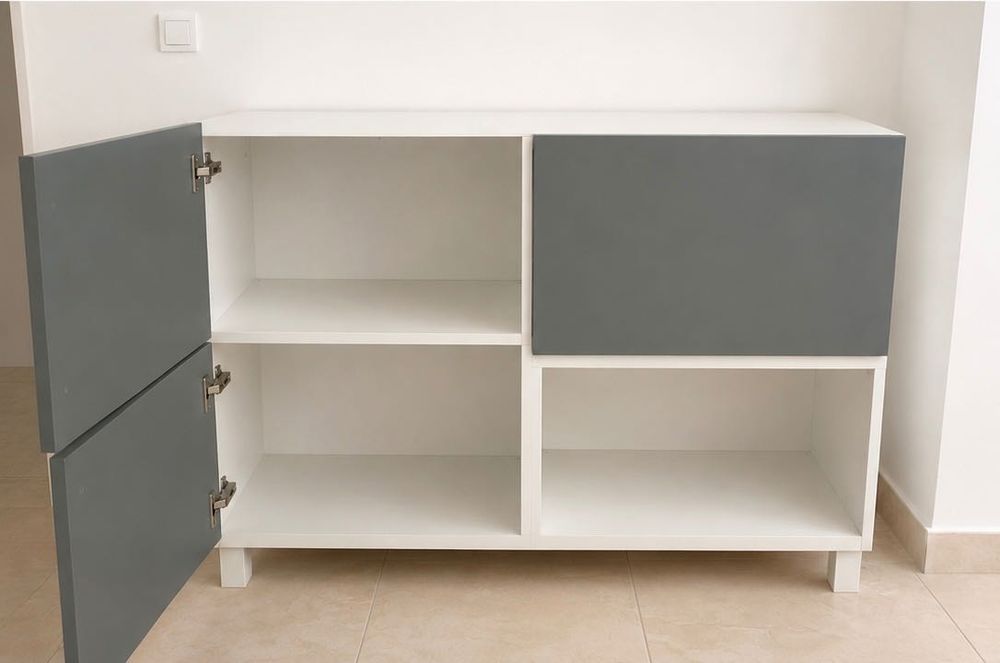 Móvel de Arrumação Moderno Branco/Cinzento – Excelente Estado