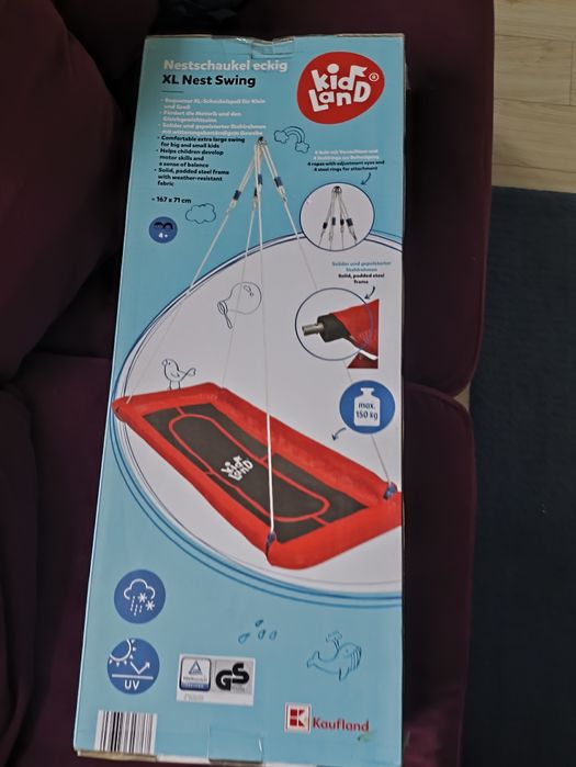 prostokątna huśtawka typu bocianie gniazdo marki Kidland