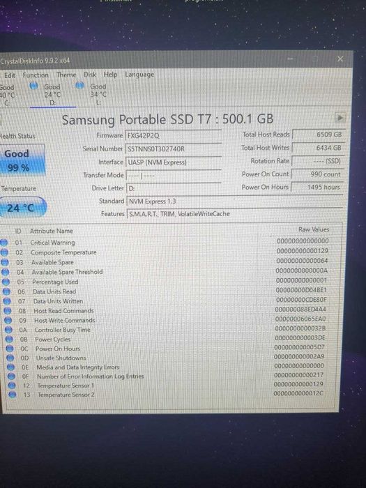 Внешний SSD Samsung T7 portable || 500 GB