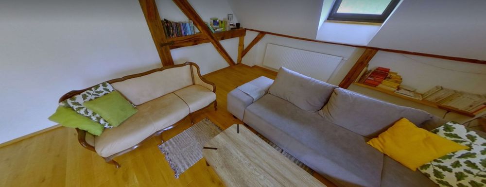 Stylizowana Sofa Kanapa Lezanka drewniana / skora / drewno / drzewo