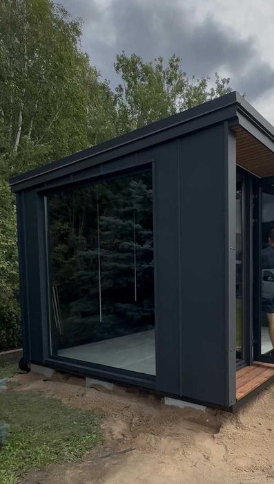 SAUNA ogrodowa PREMIUM 3 x 7m Nowoczesna WIFI LED Harvia Panorama