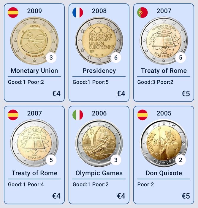 Troco Moedas Comemorativas 2 Euros