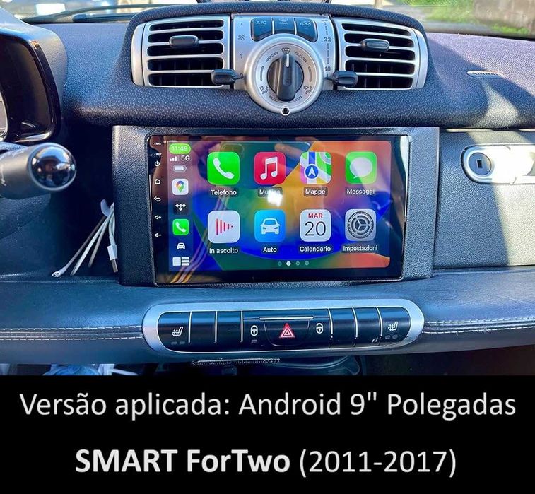 Rádio 2DIN • SMART ForTwo (2007 a 2017)• ForFour • Android GPS 451 454