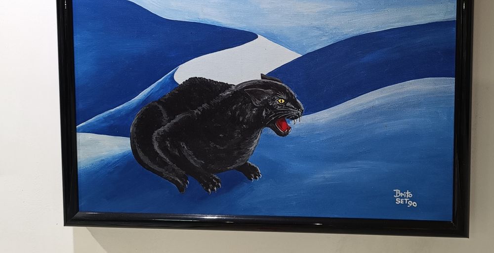 Pintura de oásis nas dunas