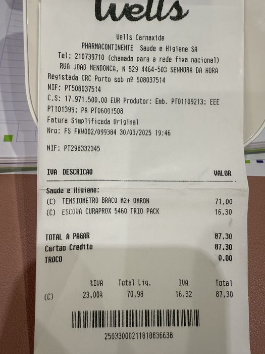 Aparelho tensao novo com fatura