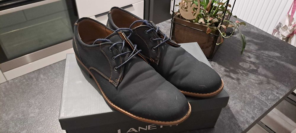 Półbuty granatowe rozm. 44 Lanetti super stan