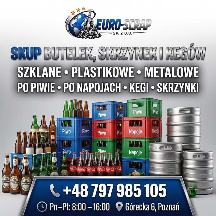 skupujemy butelki , skrzynki , beczki
