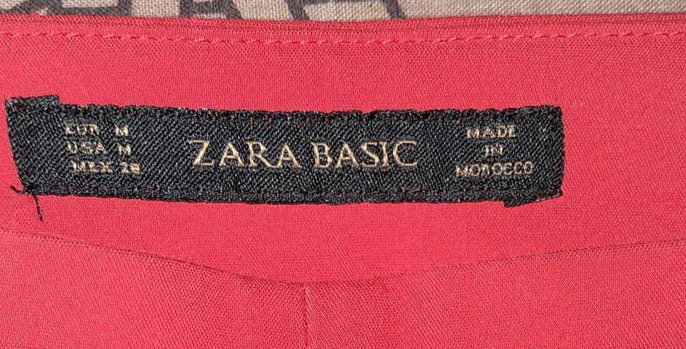 Брюки красные zara basic размер М