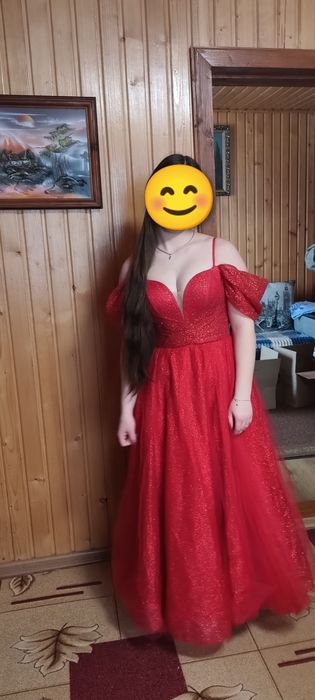 Вечірня/випускна глітерна корсетна сукня/плаття червона