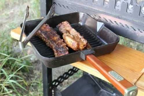 Чугунная сковорода гриль оптима с ручкой квадратная 260х50мм