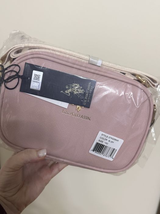 Polo крос боді  сумочка ( колір пудра) U.S.Polo Assn оригінал