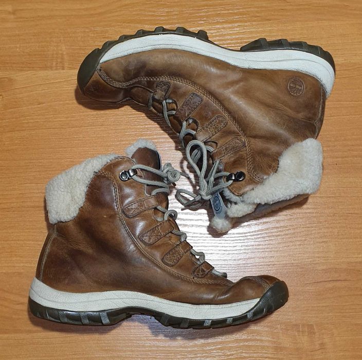 Skórzane wodoodporne trapery TIMBERLAND, stan BDB, rozm. 40 / 26 cm