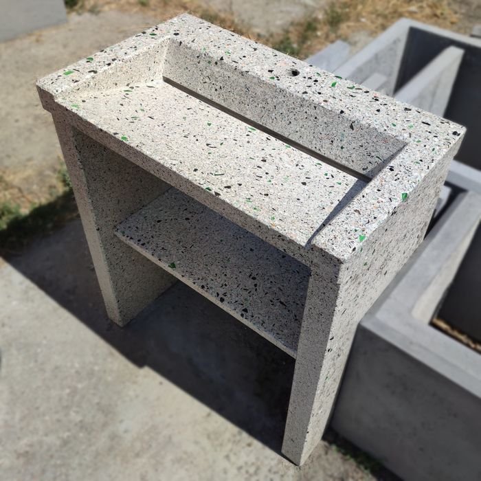 Умивальник тумба бочка самостоячий с опорами конструктор лофт бетонный