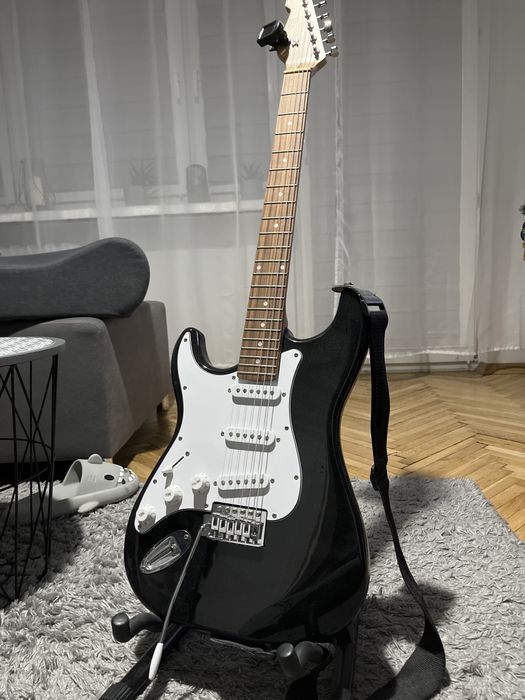 gitara elektryczna leworeczna dla leworecznych xzarna
