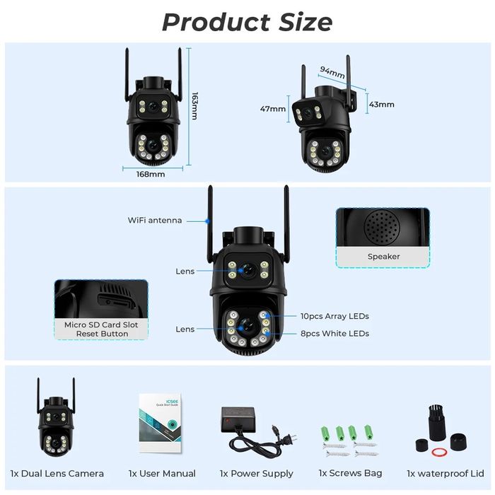 LIQUIDAÇÃO! ULT. UNIDADES! Dupla câmera de vigilância! 2 em 1! Wi-Fi!