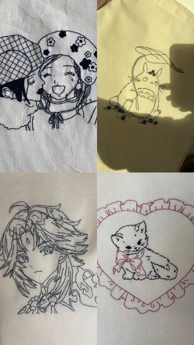 Torby lub koszulki ręcznie wyszywane