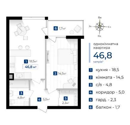 Доступна та затишна 1-кімнатна квартира в ЖК "Містечко Південне"