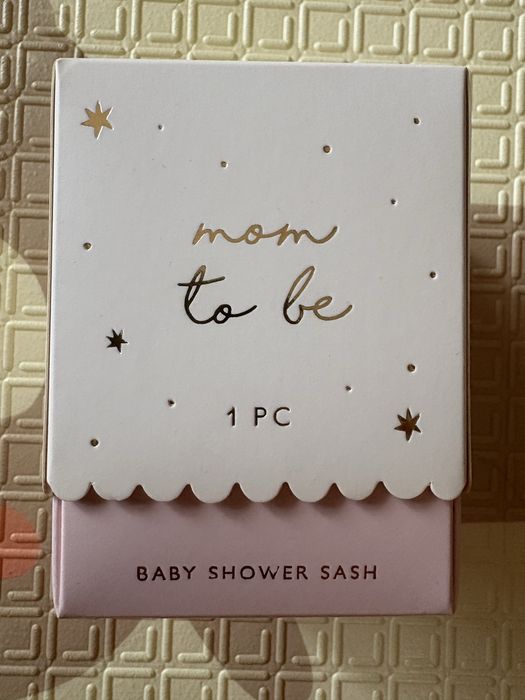 Szarfa na baby shower mom to be róż