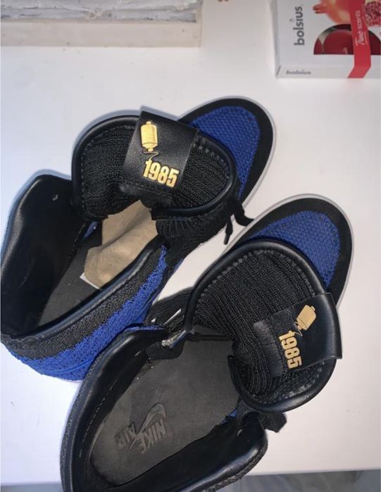 Лімітовані Кросівки вінтажні  Air Jordan 1 Retro High Og Flyknit Black/Blue