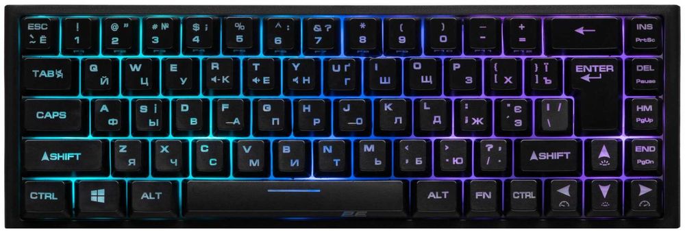 2E Gaming Keyboard KG350 RGB 68 Key Black
