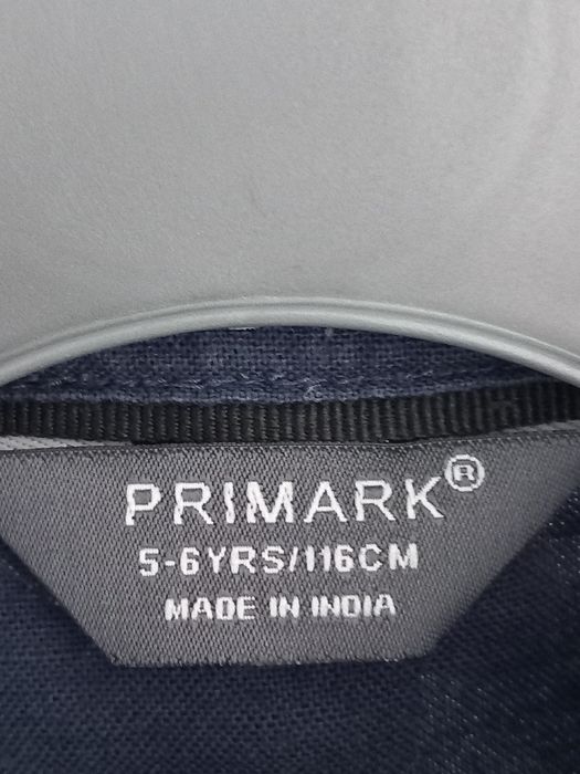 Camisa manga curta azul escura Primark 5-6 anos
