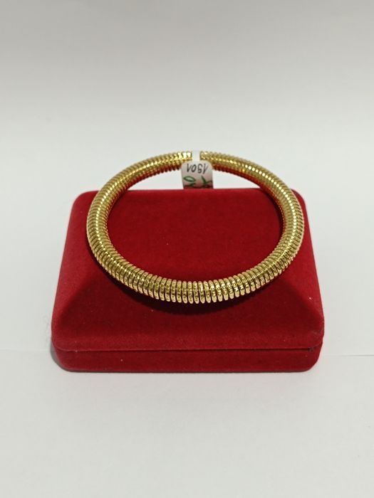 Złota bransoletka elastyczna Sprężynka średnica 6cm, złoto próby 585