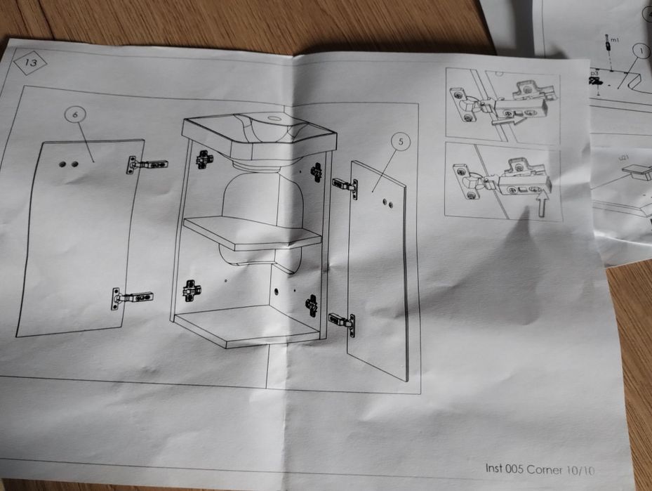 Zlew z szafka narożna biala Corner
