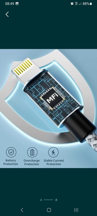 Cabo carregador iPhone iPad