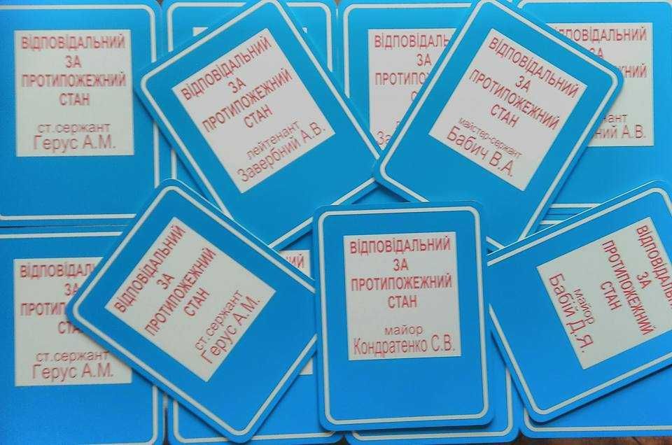 Таблички для військових частин