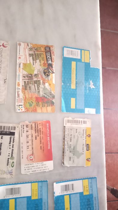 Conjunto de 14 Bilhetes Antigos de Futebol/Futsal/Outros
