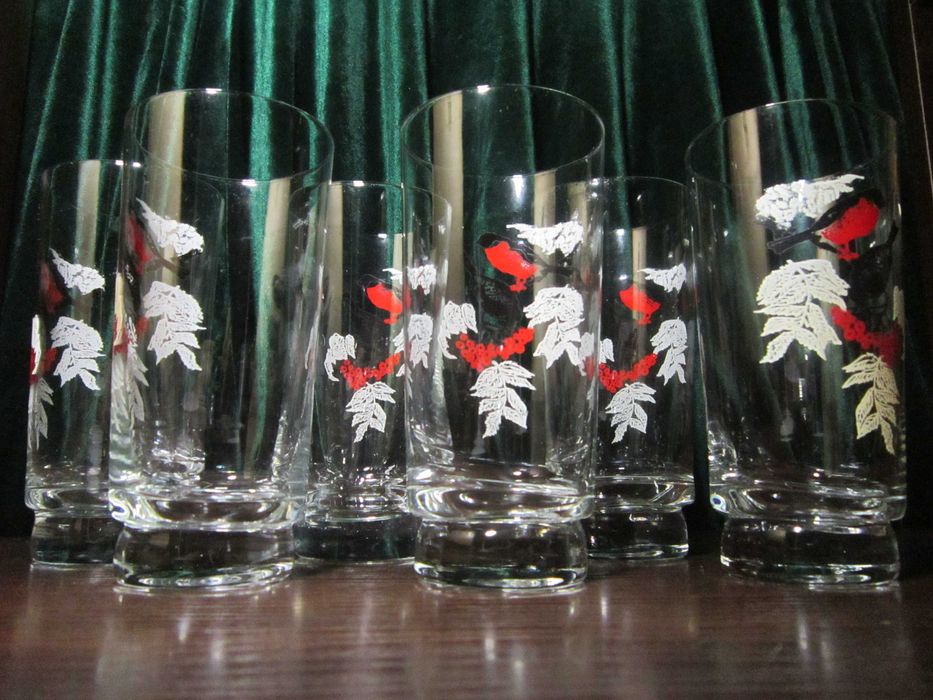 Бокалы праздничные Снегирей 1960 годов