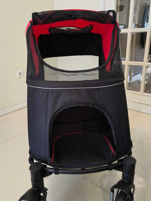Carrinho Dobrável para Cães (Marca PawHut) - Capacidade de Carga 40 kg, 112x65x100 cm