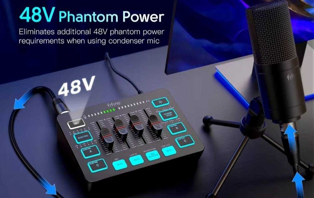 Ігровий аудіо мікшер FIFINE AMPLIGAME SC3 Black White нові