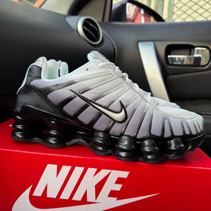 Чоловічі кросівки найк шокс чорно білі Nike Shox TL Black Grey white