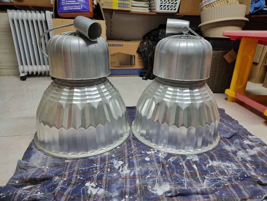 2 candeeiros de teto industriais oferta lâmpadas