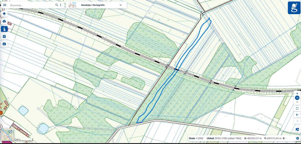 działki: łąki/las
