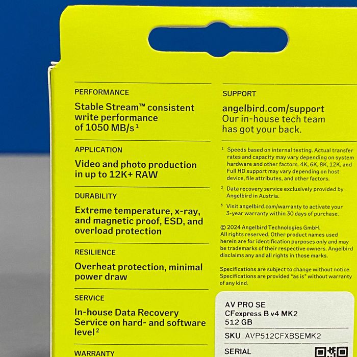 Angelbird AV Pro SE CFexpress 4.0 Type B 512GB (SELADO)