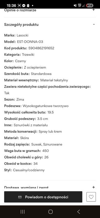 Buty zimowe Lasocki skórzane 37