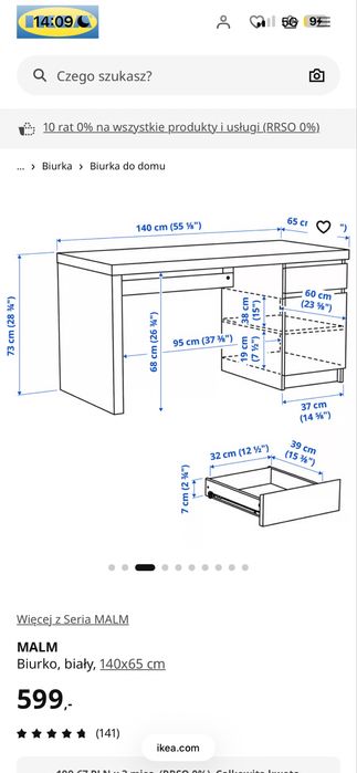biurko białe duże ikea