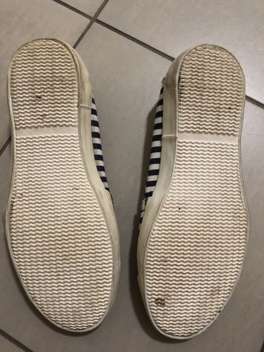 Tenisówki baleriny New Look rozmiar 37 granatowo-białe paski