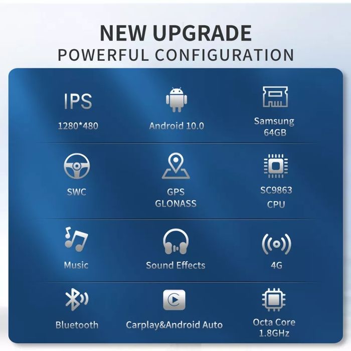 Ecrã 8.8" Android 10 e Apple CarPlay Octa-Core 4GB RAM Audi A4 A5 Q5