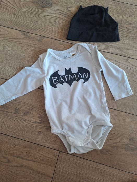 Body z długim rękawem H&M Batman r. 62 plus czapeczka