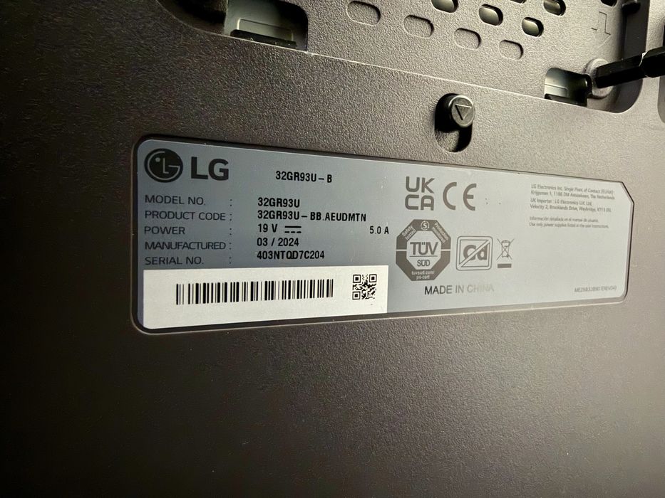 Monitor Gaming LG UltraGear 32GR93U-B (32″ 4K, 144 Hz, 1ms GtG)